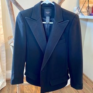Smythe Peaked Lapel Wool Blend Structured Blazer 2